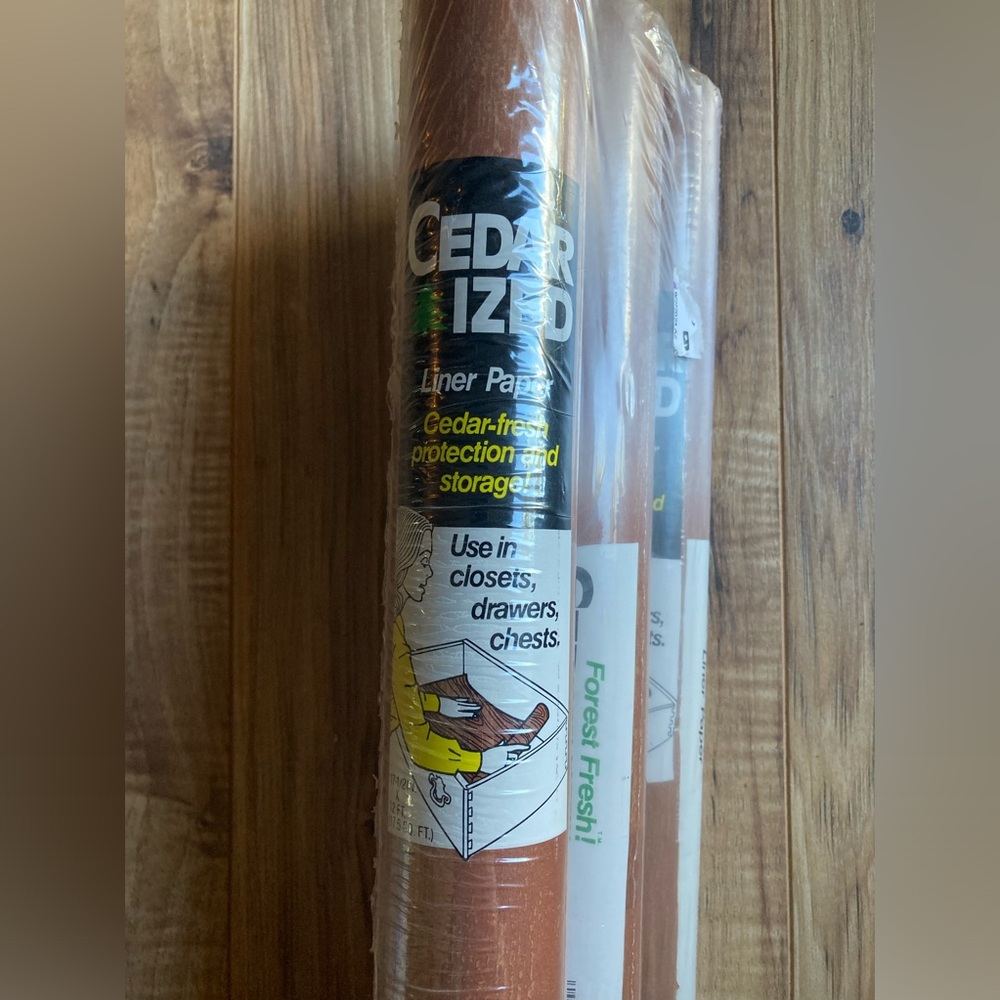 NEW Cedarized Cedar Liner Paper 3 ROLLS 17.5” X 12 FT‎ Each Roll Closets Drawers